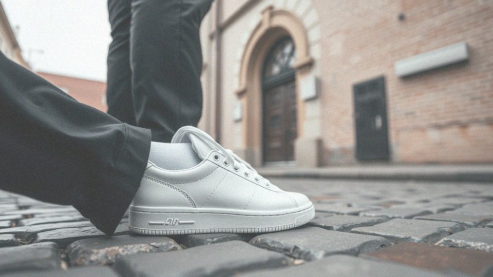 Jak białe sneakersy komponują się z czarnymi spodniami?